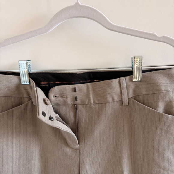 Express Editor Light Taupe Pinstripe Dress Pants - Picture 3 of 7